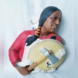 Bossons Congleton England Chalkware 1967 Cheyenne Indian Chief Bust Sculpture
